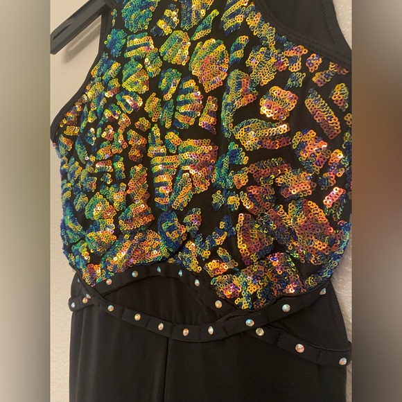 Revolution Dance Costume unitard black sequin mesh TAKE YOU DANCING RC22839 LC - Picture 6 of 14